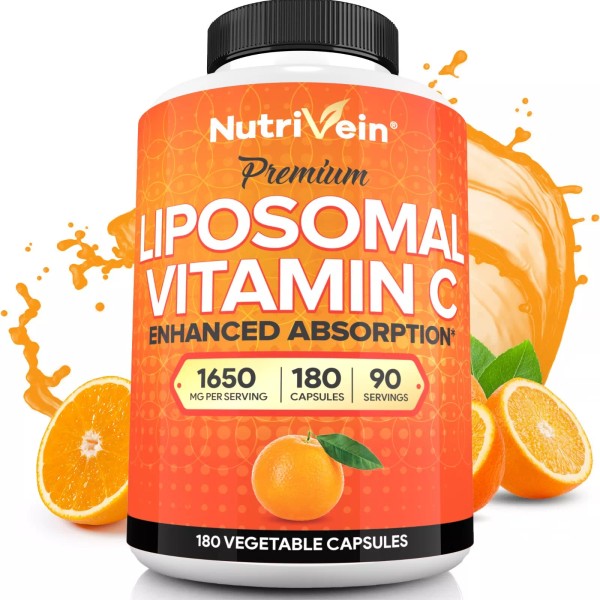 Nutrivein Liposomal Vitamin C 1400mg Capsules - 180 Count