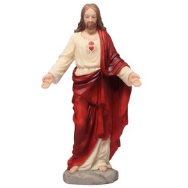 Veronese Design 6 1/8 Inch The Sacred Heart of Jesus Polyresin Hand Painted Religious Collectible Figurine Statue