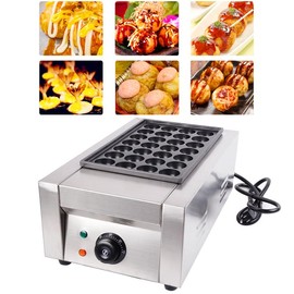 EQCOTWEA Electric Takoyaki Maker, 28 Holes Commercial 110V 1.8KW Electric Non-stick Baker Electric Takoyaki Japanese Octopus Fish Ball Maker Machine Takoyaki Grill