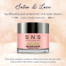 SNS Nail Dip Powder Gelous Color Dipping Powder - Totally Seductive (Natural/Nudes, Pale Beige), SL05 - Long-Lasting Acrylic Nail Color & Polish Lasts 14 Days - Low-Odor, No UV Lamp Required, 1.5 Oz