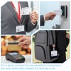 6PCS Horizontal Half Card Badge Holders, Frosted Rigid Clear Plastic