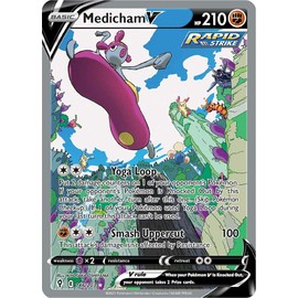 Pokémon Medicham V - 186/203 - Ultra Rare (Full Art) - Sword & Shield - Evolving Skies - Collectible Card - 1