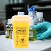 FOMIYES Multi-Purpose Sharps Container 0.26 Gallon Capacity, Yellow Pp Plastic