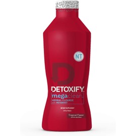 Detoxify – Mega Clean NT Herbal Cleanse – Tropical – 32 oz – Professionally Formulated Herbal Detox Drink – Enhanced with MetaBoost Eliminating Need for PreCleanse – Plus Sticker