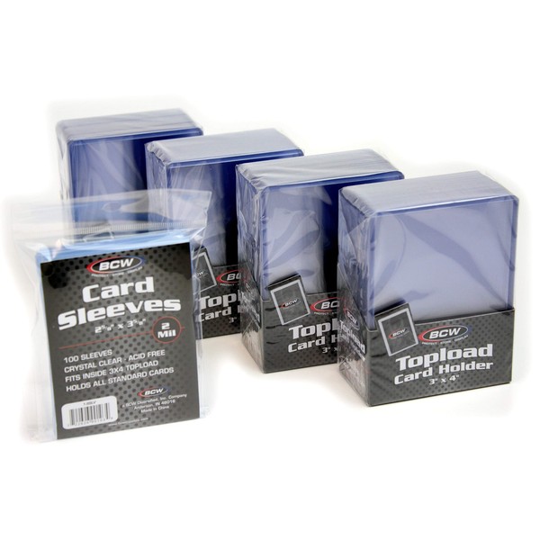 BCW 100-Count Card Toploaders and Card Sleeves