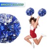 Lovecheer 2PCS Pom Poms Cheerleading Blue and Silver Metallic Cheer