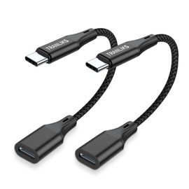 TRANLIKS USB C to Lighting Female Adapter 60W PD Fast Charging and Data Transfer for 15/15 Pro/15 Plus/15 Pro Max...(2 Pack Black)