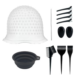 Freelance Shop Hair Dye Cap Hair Dye Set Mesh Cap Hair Dye Brush Set of 11 DIY Hair Dye Brush Highlight Cap Self Color Mesh Cap Breech Tool Bowl Unisex