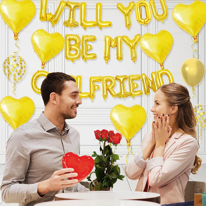 2 Set 16 Inch Will You Be My Girlfriend Balloons