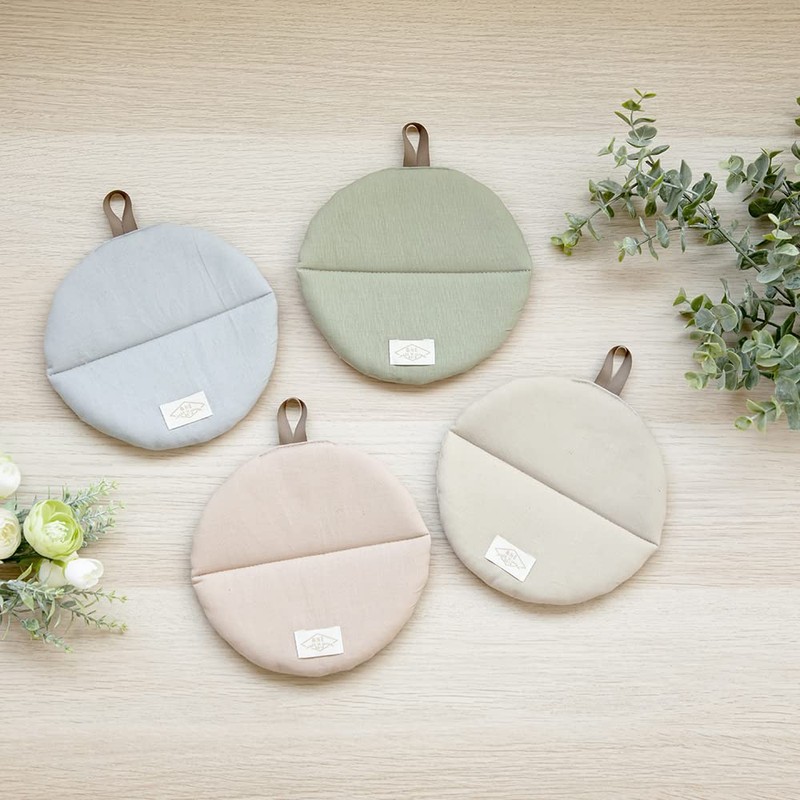 &NE NHK-226-NLBE Round Pot Holder, Natural Beige