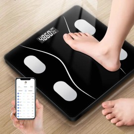 WiFi Smart Body Weight Scale with 4.3 Inch Display, Digital Bathroom Scale, Step-On Weight & BMI Tracking, Fitness Progress Monitor