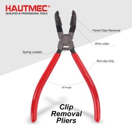 HAUTMEC 7 inch Panel Clip Removal Pliers Multifunction Flush Cut Pliers for Rivet and Autobody Tools and Equipment HT0317