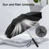 Cooling Fan Umbrella UV Guard Sun Blocking 2600mAh USB Rechargeable