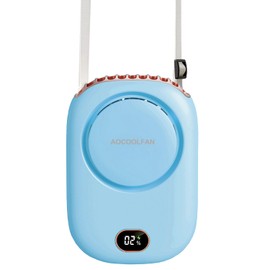 AOCOOLFAN Portable Neck Fan, Mini Small Personal Handheld Fan USB Rechargeable 3 Speed for Girls Boys Woman Eyelash Travel Home Office Outdoor (light blue)