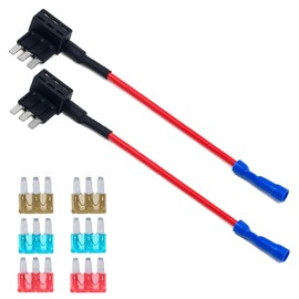 Add-a-Circuit Fuse Tap Adapter, 2 Pack Micro 3 ATM Fuse Taps, Blade Fuses Expandable Holder TAP ADD Adapter Jumper for Cars Trucks Boats, with 6 Fuses 5A 10A 15A