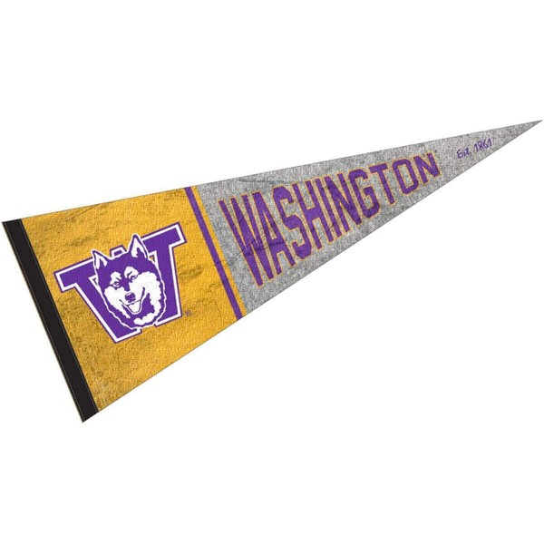 Washington Huskies Pennant Throwback Vintage Banner