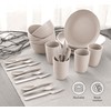 24pc Wheat Straw Dinnerware Sets for 4 Lightweight & Unbreakable