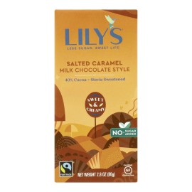 UD_Lily's Sweets Case of 12 2.80 Oz. Semi-Sweet & Milk Chocolate Bars Solid Form Caramelized & Salted with Nut Flavor