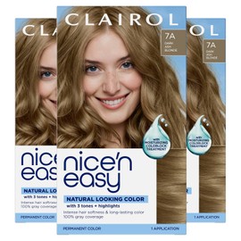 Clairol Nice 'n Easy Permanent Hair Color, 7C Dark Cool Blonde, 3 Count, Blondes