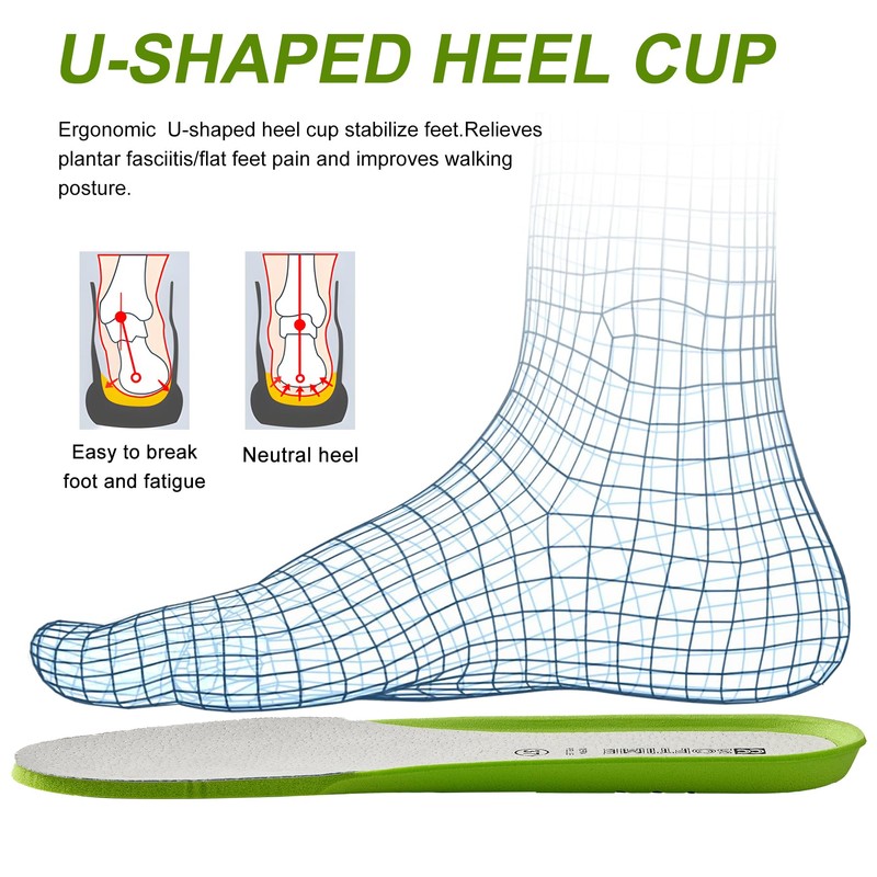 CCSOFTIME Leder Einlegesohlen aus Memory Foam für Damen, Ersatz Dünne