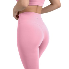 YITTY Active Women's Ultraluxe Kick Flare High Waist Legging, Athleisure, 4-Way-Stretch, Pink Sorbet, XL, Short | 30" Inseam