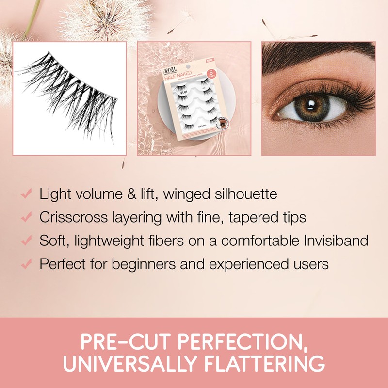 Ardell Half Naked 434 False Eyelashes, Natural Cat Eye False
