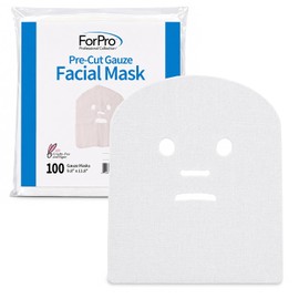 For Pro Precut 100% Cotton Gauze Facial Mask, 100 Count