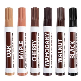 Wood Correction Pen, Laminate Repair Kit, Wood Repair Kit, Parquet Repair Kit, Repair Kit for Worktops, Floor Repair Kit, Wood Repair Kit, Furniture Correction Pen, 6 Pieces