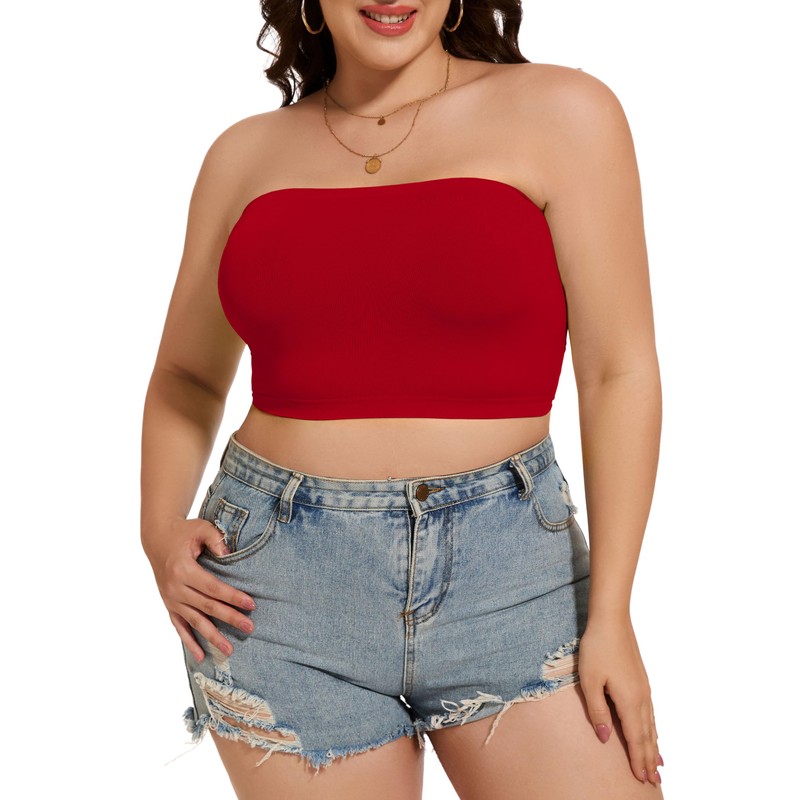 Womens Tube Tops Summer Bandeau Casual Crop Top Going Out