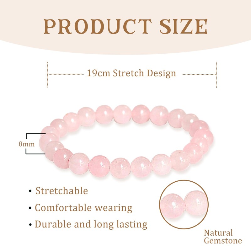 APMGONT Natural Beaded Bracelet, Natural Stone Stretch Bracelet, Yoga Stone