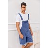 Karlywindow Mens Denim Bib Overall Shorts Loose Fit Summer Walk
