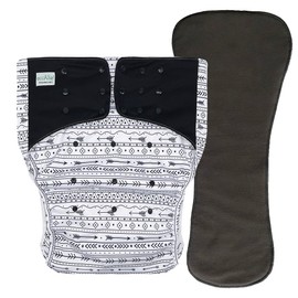 Adult's Cloth Diaper Cover 2.0 - Reusable Incontinence Protective Briefs with Insert for Special Needs Teens, Men and Women (Medium, Black Arrow)