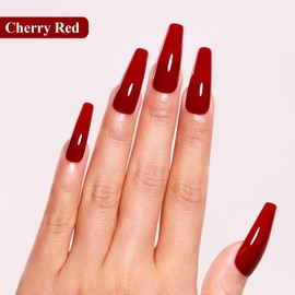 Imtiti Red Gel Nail Polish, 15ML Cherry Dark Red Gel Polish Christmas Red Soak Off LED UV Autumn Winter DIY Art Starter Manicure Salon