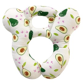 Baby Travel Pillow, Infant Kid's Cushion Soft and Skin Friendly for Car Seat, Pushchair and Stroller (White Avocado)