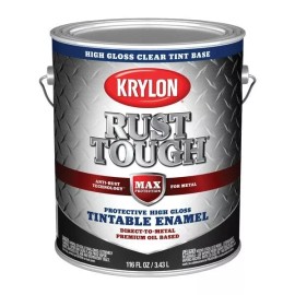 Krylon (2)-Krylon Rust Tough Oil-Based Gloss Rust Control Enamel, Clear Base, 1 Gal.