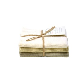 Solwang Set of 3 Knitted Wipes Light Khaki