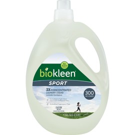 Biokleen Biokleen Natural Sport 3X Concentrated Laundry Detergent, 300 Loads, Bio Active Formula, Fight Odors, Sweat & Stain Remover, Lavender Eucalyptus Scent