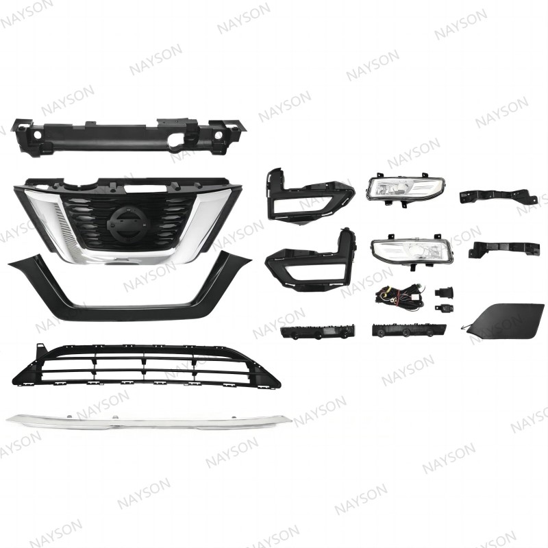 NAYSON 14PC For Rogue SUV 2017-2019 Front Chrome Grille Mesh