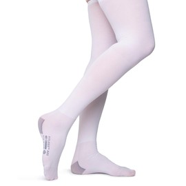 FitLegs - Open-Toe Compression Stocking - 18mmHg AES DVT Prevention - Thigh High, Small, White