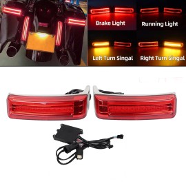 Unbranded LED Saddlebag Tail Run Brake Turn Signal Light Fit For Harley Touring 2014-2023