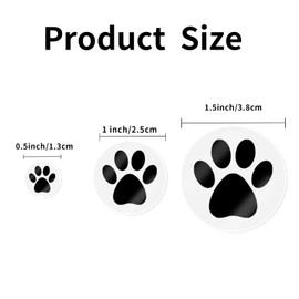 Yeachlaing Paw Stickers,2000Pcs 0.5 Inch Clear Puppy Dog Paw Prints Stickers,Self-Adhesive Black Bear Paw Stickers Roll