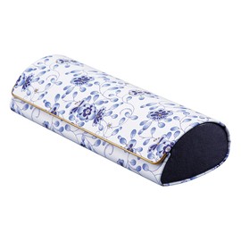 Narumi NA-1 Pearl Glasses Case, White, Hard, Magnetic, Floral Pattern