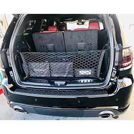 Envelope Style Trunk Mesh Cargo Net - Dodge Durango SXT GT R/T SRT 1998 - 2025 Car Accessories - Premium Trunk Organizers and Storage - Cargo Net For Truck - Best Carrier Organizer for Dodge Durango.