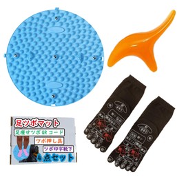 Felizchi指圧ボード ダイエット 足裏ツボ マット 人気 足ツボ靴下 ツボ押し具 QRコード付き