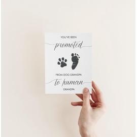 HAMUIERS Pregnancy Announcement for Grandpa, Baby Announcement Card for Grandpa, Promoted from Dog Grandpa To Human Grandpa