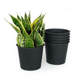 Catleza 5" Round Nursery Plant Pot - Garden Plastic Pots with Drainage (5-Pack)