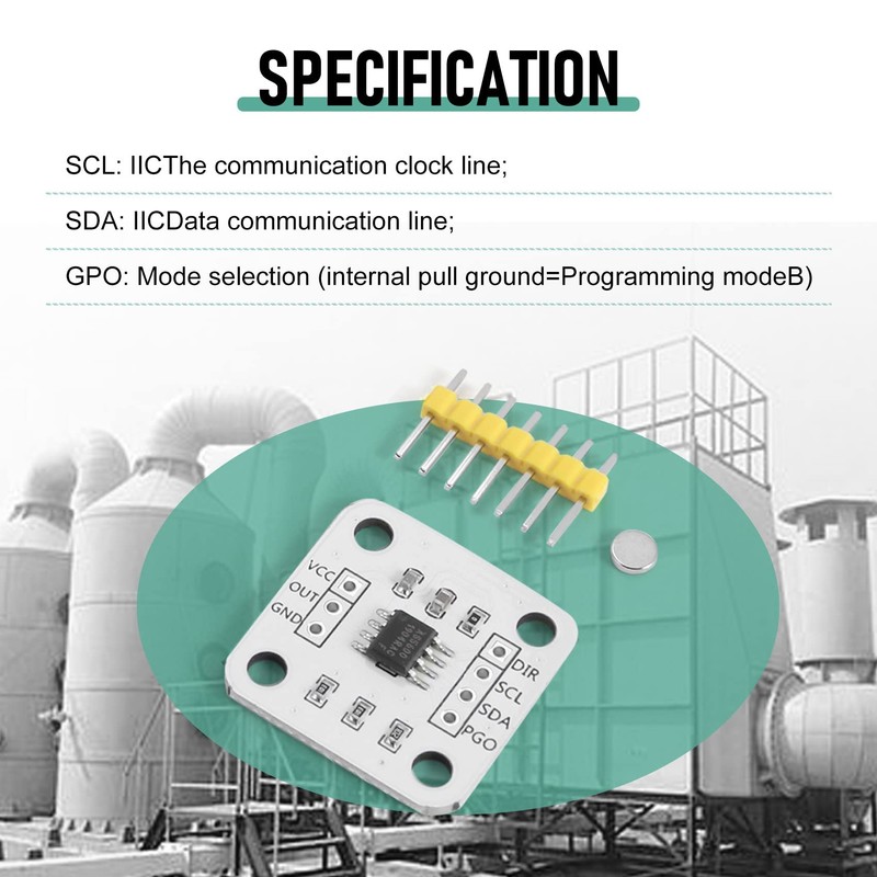 Hausdec 4Pcs AS5600 Magnetic Encoder Magnetic Induction Angle Measurement Sensor