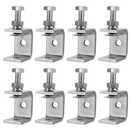 CHUENKUK 8 Pieces 30mm C Clamp C Clamps Stainless Steel Heavy Duty Carrier Clamp for Clamps & Tensioners, Force, Woodworking Tool, DIY & Car Repair, Silver