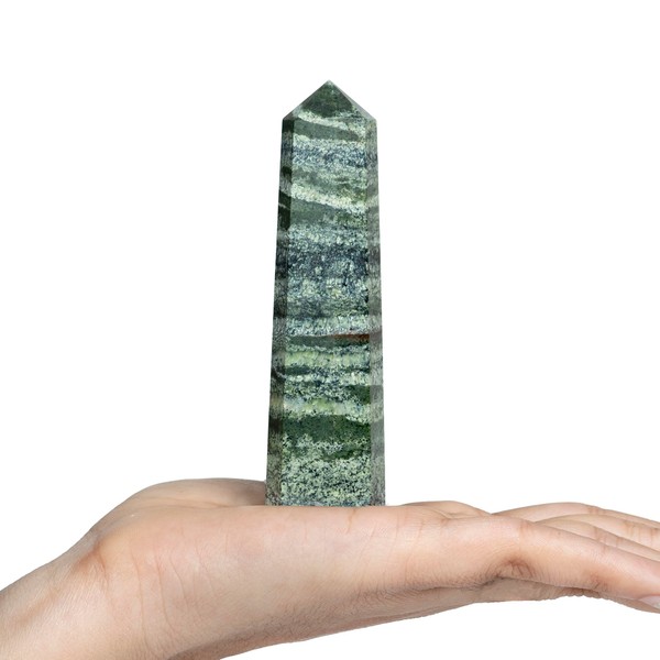 Large Crystal Wall, Swiss Opal Crystal Points Tower Wall Hexagon 8 Faceted Natural Gemstone Prism Pointed for Reiki Chakra Meditation Chakra Stones Therapy Home Office Desk Decor Gift