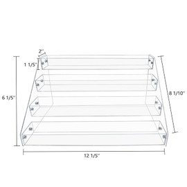 PMMASTO Tiered Spice Rack, Seasoning Organizer, Clear Acrylic Vertical Shelves Can Organizer for Countertop, Cabinet, Pantry, Kitchen Organization and Storage - 4 Tier